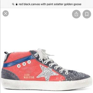 ISO Red/Black Paint Splattered Golden Goose 39